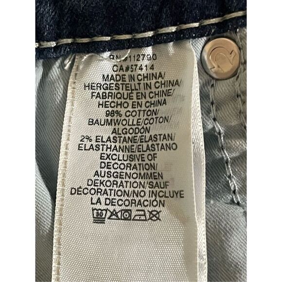 True Religion Big T Flap Jennie Mid Rise Medium Dark 205054A Sz 27 NWT - Picture 9 of 9